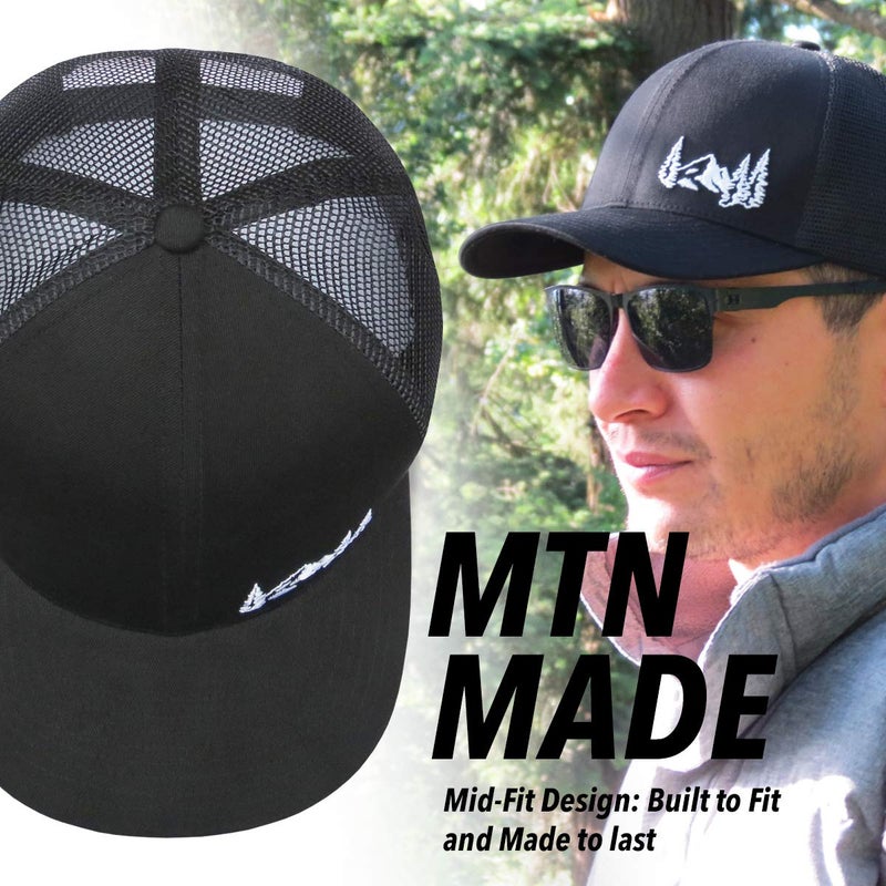 Grace Folly Trucker Hat for Men or Women- Many Cool Designs (Mountain- Black) - Image 4